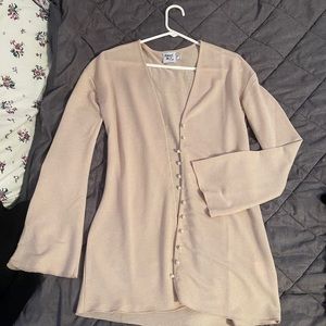 Princess Polly Blush Pink Pearl-Button Long Sleeve Tunic